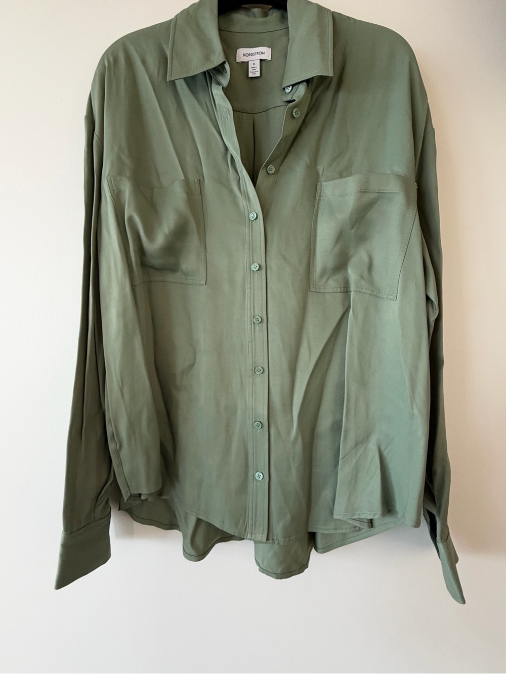 Nordstrom Men’s Sage Green Relaxed Button-Down Shirt